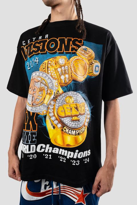 BLACK & ORANGE CHAMPIONSHIP RINGS 19-24' T-SHIRT