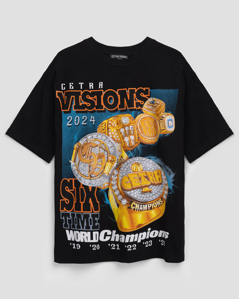 BLACK & ORANGE CHAMPIONSHIP RINGS 19-24' T-SHIRT