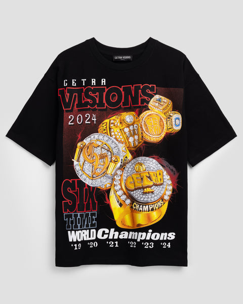 BLACK & RED CHAMPIONSHIP RINGS 19-24' T-SHIRT