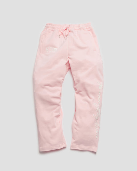 SIGNATURE PINK & WHITE PUFF JOGGERS