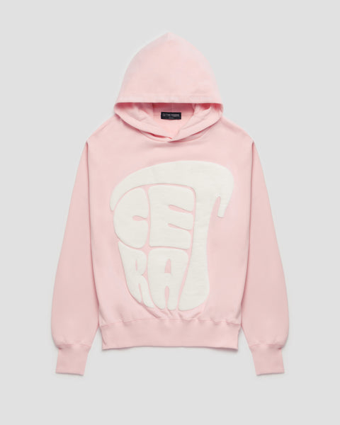 SIGNATURE PINK & WHITE PUFF HOODIE