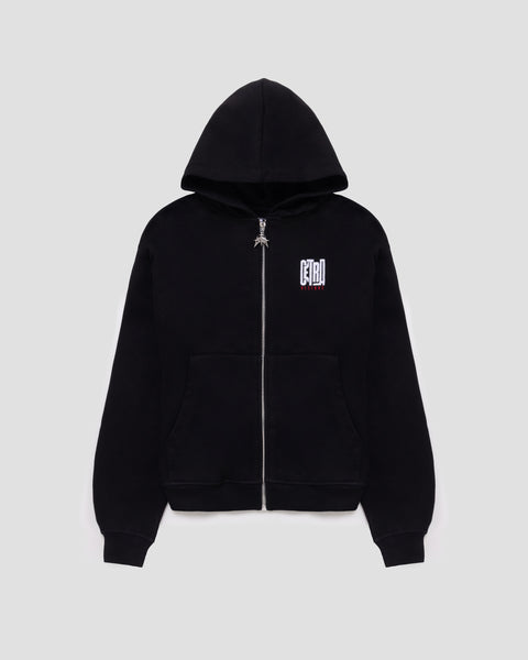 SUPERIOR BLACK ZIP HOODIE