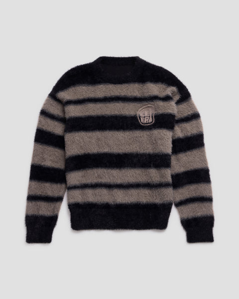 BLACK STRIPE KNITTED SWEATER