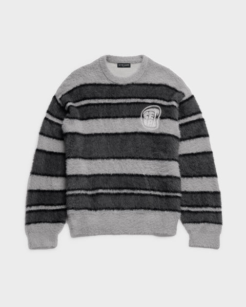 GREY STRIPE KNITTED SWEATER